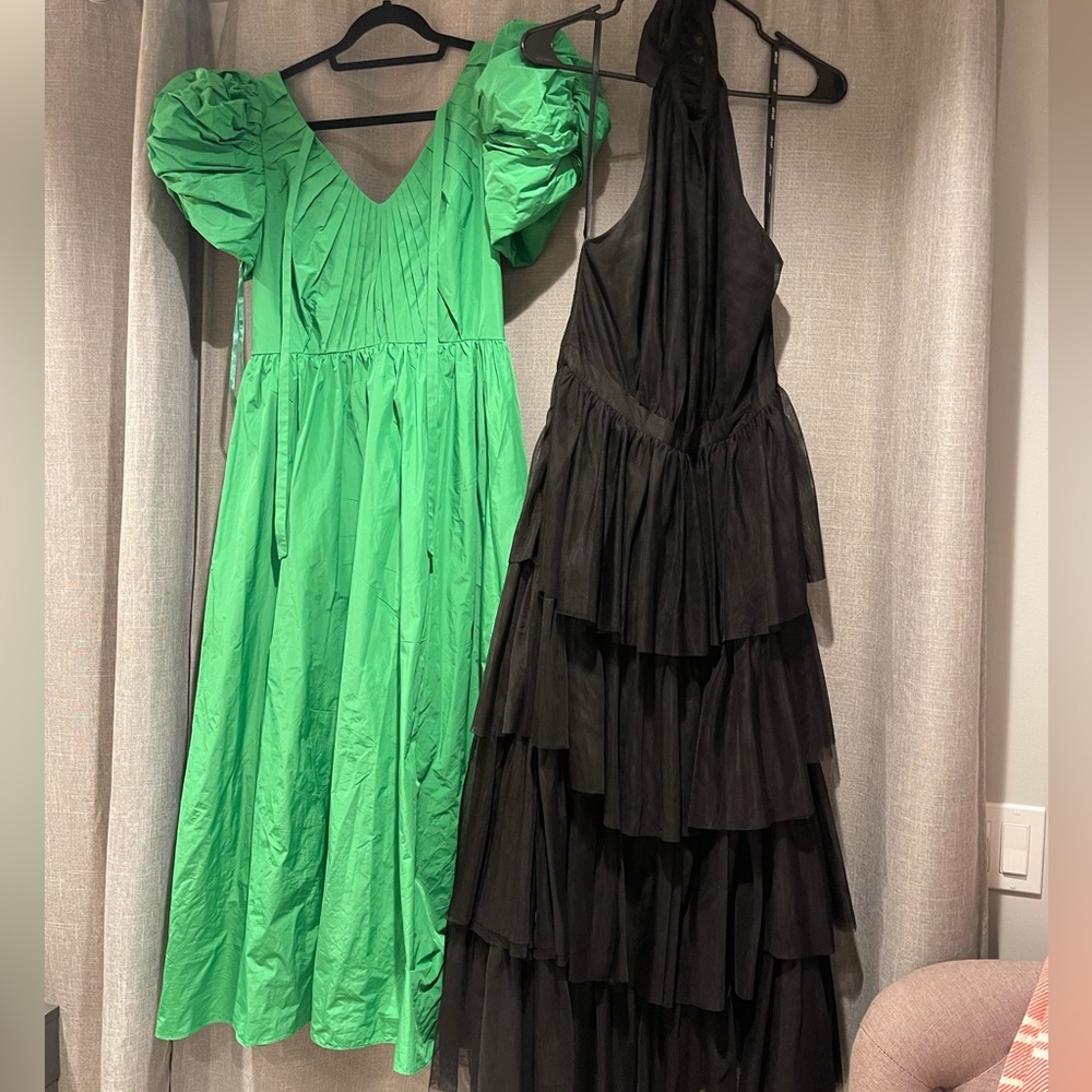 NWT Antonio Melani x Jennifer Sumko Harrington A-Line Taffeta Tie Neck Dress